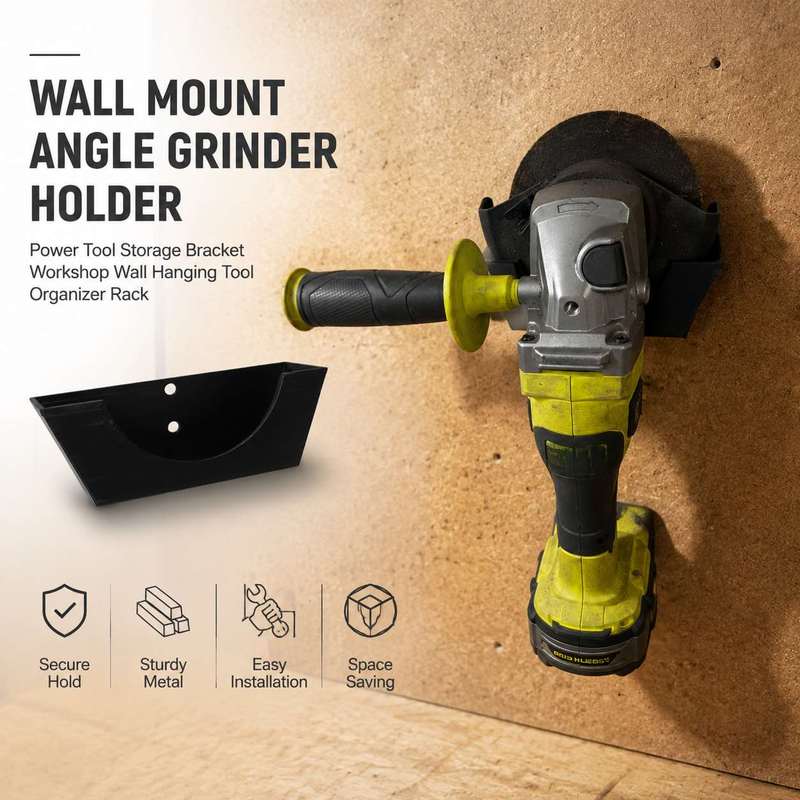 Workshop Tools Hanger - アングルグラインダー用壁掛けブラケット 金属製電動工具ハンガーホルダー ガレージや作業場の省スペースオーガナイザー