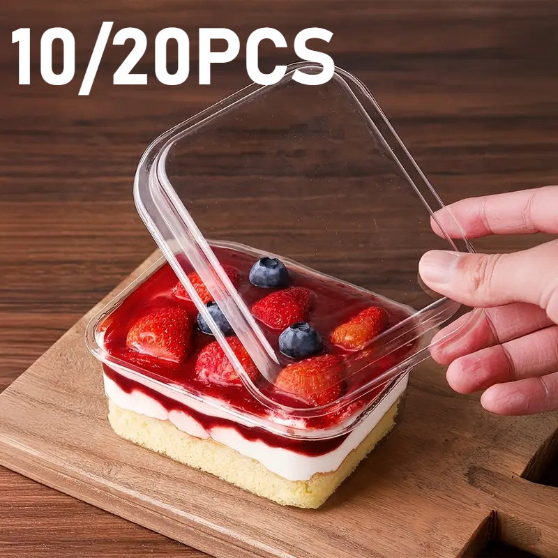 Tool Chest Cabinet - 10/20 個使い捨て正方形バッグカバー透明ケーキボックスティラミス豆乳ケーキアイスクリームフルーツスナック蓋付き収納ボックス