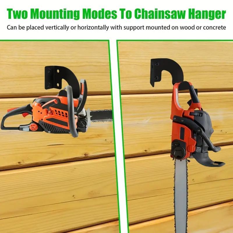 Workshop Tools Hanger - 1 個チェーンソー壁掛け式ヘビーデューティチェーンソーハンガー壁掛け式オーガナイザー金属ラックツール収納ワークショップガレージガーデン用