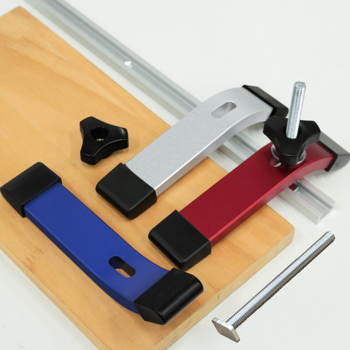 Mini Workshop Tools - 1PC Tトラックホールドダウンクランプマルチツールポケット木工シュートレールテーブルソークランプTトラッククランプアルミ合金ルータークランプ