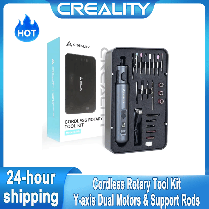 Tools Vape - Creality コードレス回転工具 3Dプリント仕上げ用 24-in-1 USB充電式 6段階速度調整