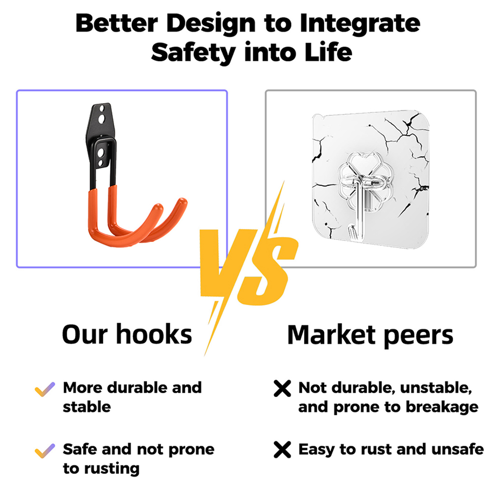 頑丈な壁掛けメタルフック ガレージオーガナイザー 自転車/は - Workshop Tools Hanger のレビューと価格