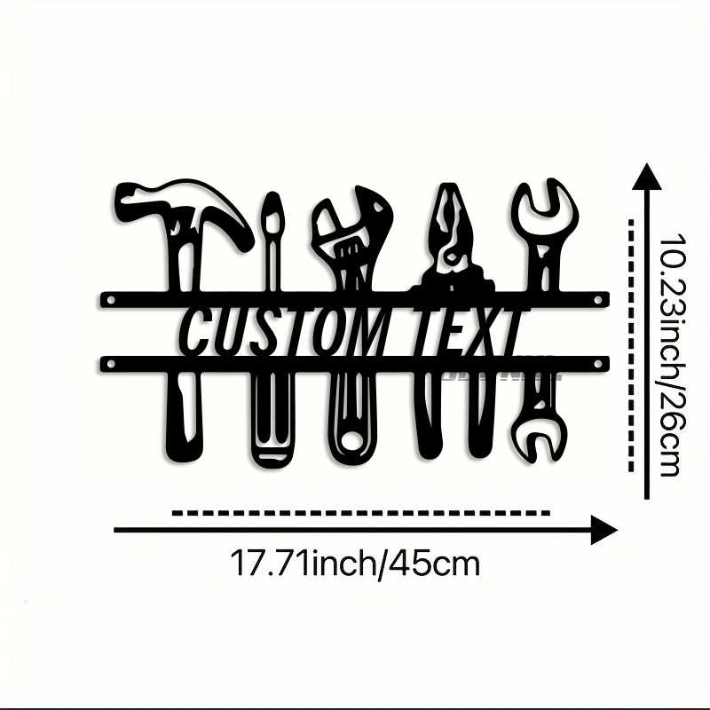 DIY インダストリアルスタイルの鉄製ウォールアート、カスタ - Workshop Tools With Name のレビューと価格