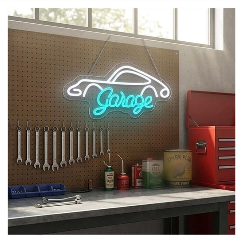 ガレージネオンサイン LED ライト調光可能 車のレンチ修理 - Workshop Tools Wallpaper のレビューと価格